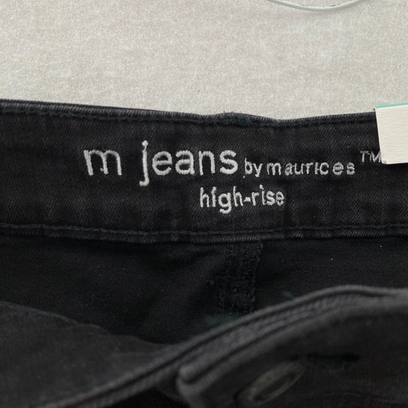 NWT M Jeans by Maurices Jeans Womens MEDIUM Short‎ High Rise Skinny Black Denim - Picture 9 of 14